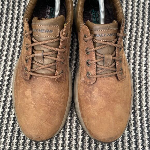 Skechers Relaxed Fit Knowlson Leland brown leather Oxford Men\'s Shoe size 11.5 main image 5